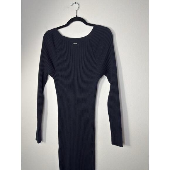 $150 The Normal Brand Rib Dress 100 Cotton Ava Black Maxi LongSleeve Bodycon XL - Picture 10 of 13